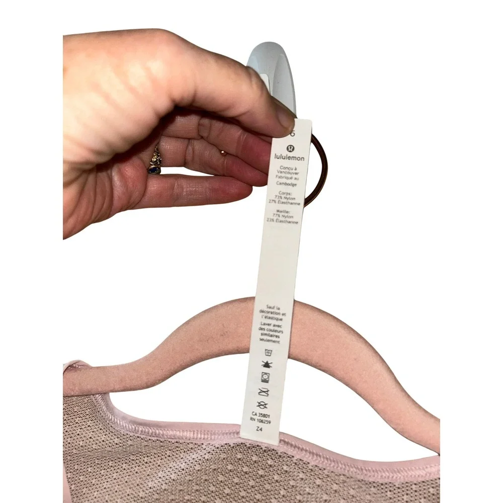 Lululemon Pink Mesh V-Neck Back Short Sleeve Athletic Top Size 6